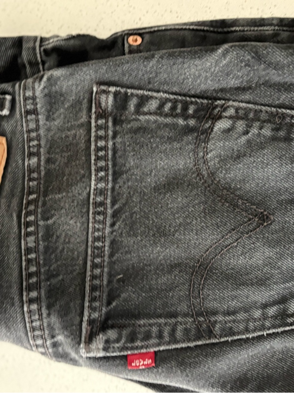 Levi's Black Washed Slim Straight Men's Jeans - vintage